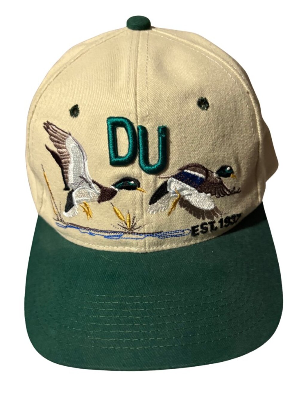Vintage Ducks Unlimited Mallard Duck Snapback Hat Embroidered Hunting Cap